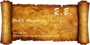Ruff Beatrix névjegykártya